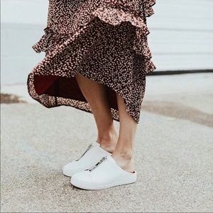 Frye Lena zip mule - silver